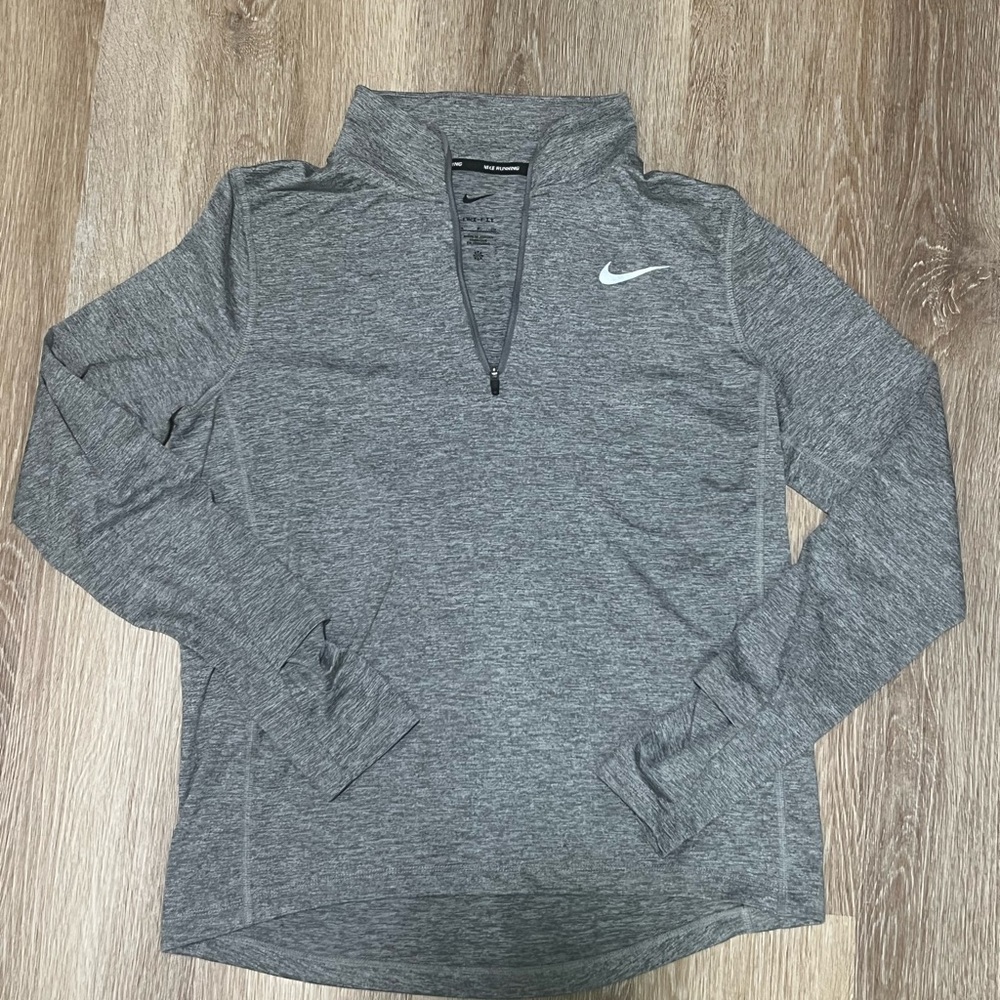 Nike Heather Gray Half-Zip Top